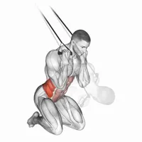 Diagonal kneeling crunch with bands