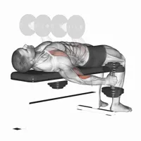 Horizontal curl with twist using dumbbells