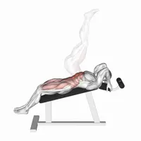 Incline Lower Crunch with Legs Extended
