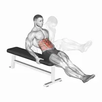 Lower crunch while seated on a bench
