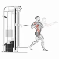One Arm Front Press on Cable Machine