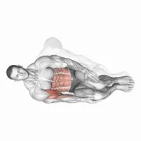 Side-lying crunch with bicep curl