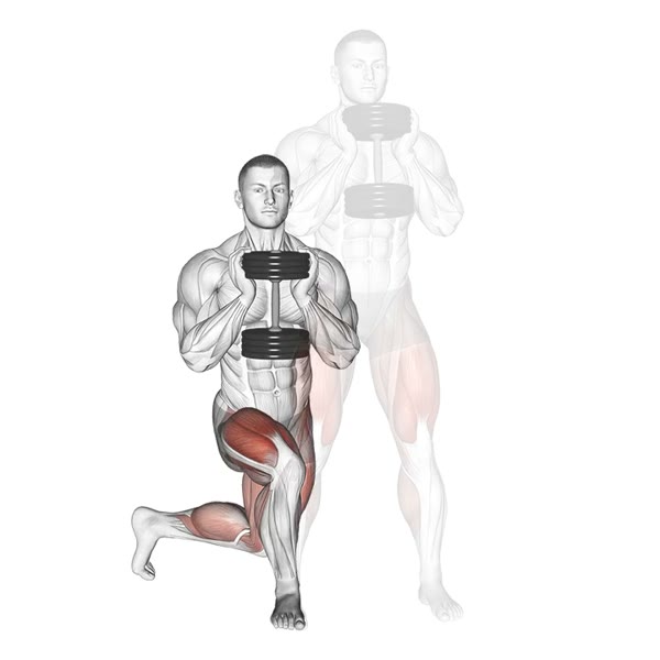Crossed Lateral Lunge with Dumbbell — ejercicio de Pierna, nivel Intermedio