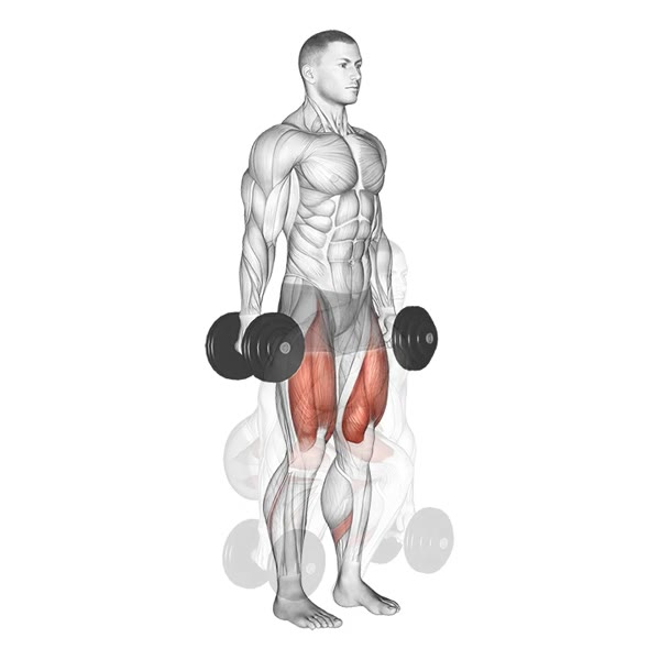 Dumbbell Squat — ejercicio de Pierna, nivel Intermedio