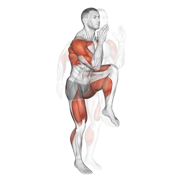High knee sprints — ejercicio de Cardio, nivel Intermedio