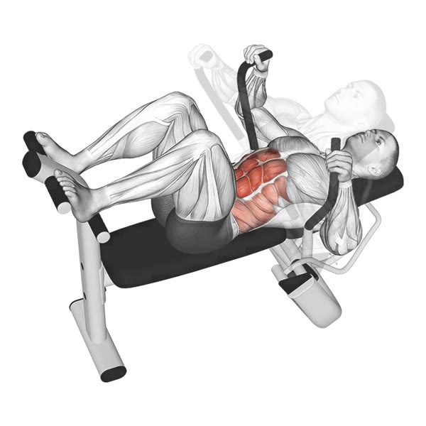 Horizontal Superior Crunch Machine — ejercicio de Abdomen, nivel Intermedio