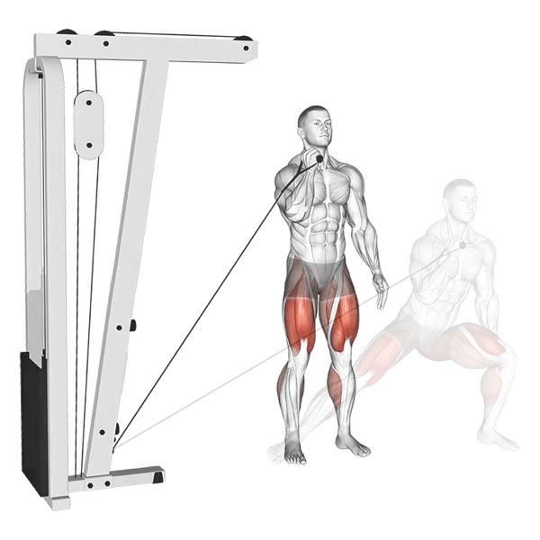 Lateral Pulley Lunge — ejercicio de Pierna, nivel Intermedio