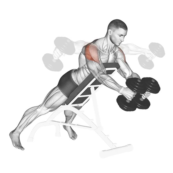 Neutral Decline Lateral Raises with Dumbbells — ejercicio de Hombros, nivel Intermedio