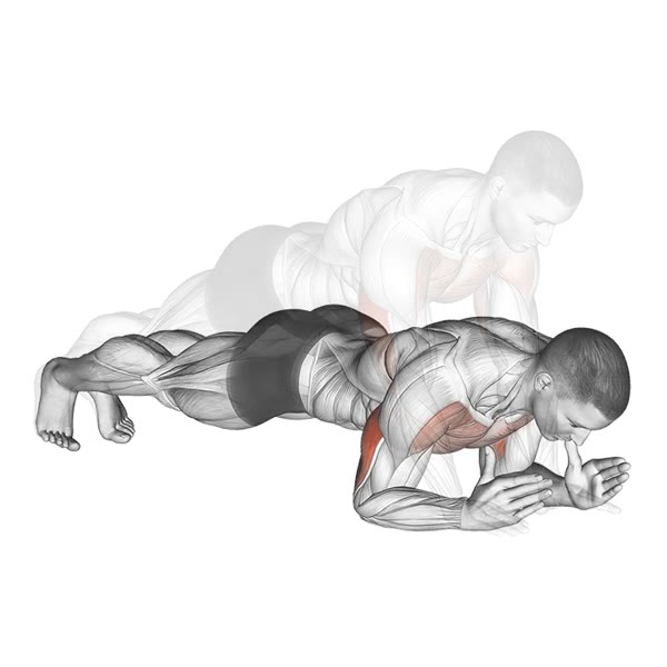Push-ups with elbows — ejercicio de Pecho, nivel Intermedio