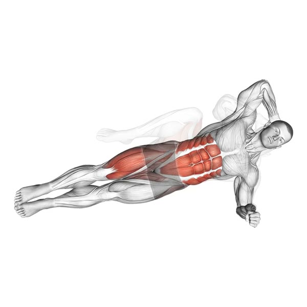 Side Plank Crunch — ejercicio de Abdomen, nivel Intermedio